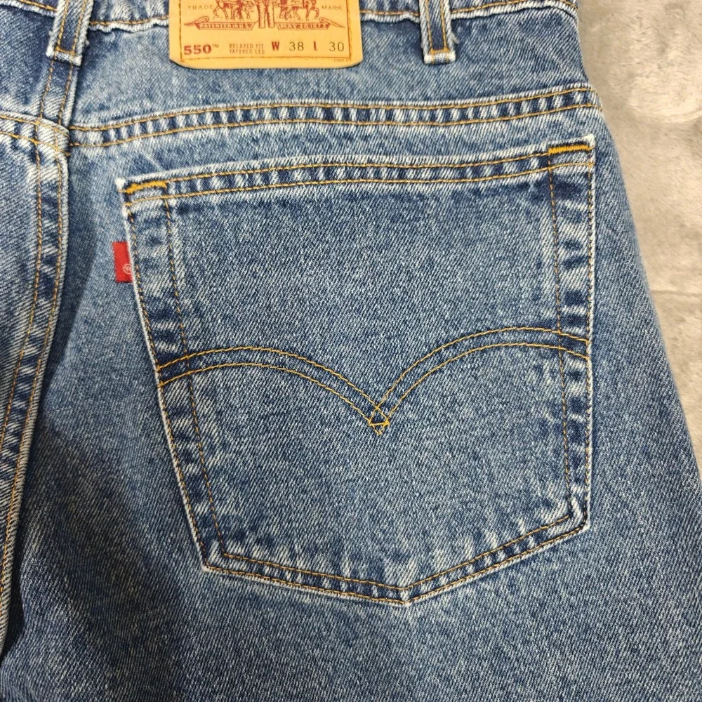 Vintage 90s Levis 550 Relaxed Tapered 38x30 Fits 36x30 USA Red Tab High Rise 95